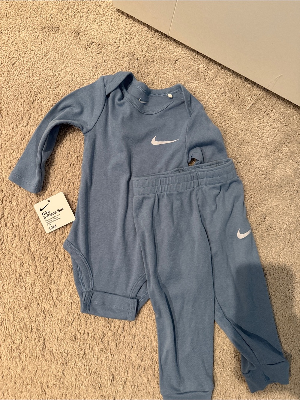 Nike Baby Long-Sleeve One-Piece and Pants Set - Light Blue